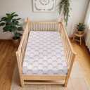 Pink Bows Ribbon Baby Crib Sheets for Girl 52"x28" Pastel Pink Ribbons Soft Stretchy Fitted Crib Mattress Covers Watercolor Bows Girly Nursery Baby Sheet for Standard Crib & Toddler Mattress Pad (One size)