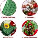 Takytao Floral Foam Cage 6 Pack, Dry Flower Cage Holders, Green Foam Cage Blocks for Fresh Flower Arrangements Decoration, Wedding, Interior and Garden