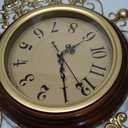 Vintage Wall Clocks Living Room,16"X19"Elegant Retro Silent Wall Clock,Decorative Antique Victorian Wall Clocks Battery Operated for Bedroom Kitchen Entryway Office Decor, Small