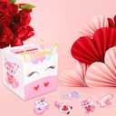 3 x Valentine Boxes 33 Pieces Unicorn Valentines Day Cards and Valentine Mailbox for Classroom Exchange Party Supplies (1 Unicorn Mailbox, 32 Valentine Cards, 1 Teacher Card) (Style B)