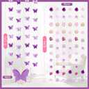 Dunzoom 10 Pack 36 ft 3D Wildflower Butterfly Garland Party Decor 6 Purple Artificial Flower Floral Hanging Vine 4 Butterfly Banner for Spring Birthday Wedding Baby Shower Backdrop Wall Arch Supplies