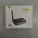 Bluetooth Transmitter Receiver 3-in-1 Bluetooth 5.3 Audio Adapter for 2 Headphones with Bypass Volume Control ON/Off Switch LCD Display 3.5mm Aux/Optical/RCA for Home Stereo TV Speaker PC (All Black)