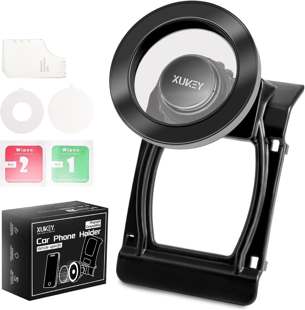 XUKEY Car Phone Holder for BMW 3 Series 2005-2012 E90 E91 E92 E93 323 325i 328i 330i 335i 335d 328xi 335xi 325ci 330xi Magnetic Cell Phones Mount Cellphone Mobile Cradle Auto Accessories