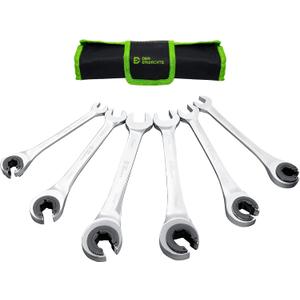 Der Erwachte 6-Piece Ratcheting Wrench Set, Metric Ratcheting Tubing Wrench Set, 10-17mm, 72-Tooth Gear, CR-V Steel, with Organizer Bag, Gifts for Men