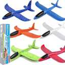 BooTaa 6 Pack Airplane Toys, 17.5" Large Throwing Foam Plane, 2 Flight Mode Foam Gliders, Birthday Gifts for Kids 3 4 5 6 7 8 9 10 11 12 Year Old Boys Kids Girls, Outdoor Yard Family Game Toys