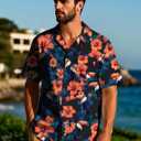 Hawaiian Shirt for Men Short Sleeve Button Down Summer Beach Casual Shirts Tropical Aloha Shirt Men Relaxed Fit (XXL)