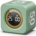 KADAMS Pomodoro Cube Timer Productivity Visual Timer - 5/10/25/50 Min Rotating Countdown (1, Green)