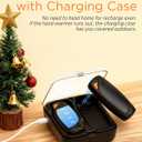 Hand Warmers Rechargeable with Charge Case, 2 Packs 14,000mAh Electric Hand Warmer Battery Powered Dual Sided Reusable Long Battery Life Portable Pocket Heater Gifts for Men Women Golf, Hunting Gear (Black)