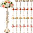 Rtteri 24 Pcs Wedding Flower Stand Bulk Wedding Centerpiece Table Decoration, Metal 20 Inch Tall Centerpieces Stand Vase Flower Arrangement Candle Holder for Reception Party Hotel Home Decor (Gold)