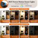Brightever Motion Sensor Outdoor Wall Lights, Dusk to Dawn Porch Lights Outdoor Wall Sconces, Exterior Barn Lighting Fixtures with Outlet, Black Outside Lights for House, 2-Pack