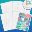 Horizon Group USA Stretched Canvas 9" x 12" 8 PK, 16mm Thick, 100% Cotton, for Painting, Pouring, Oil Paint, Multi-Media Art, 8-Pack (204038)