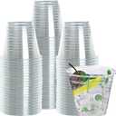 9 Oz Clear Plastic Cups Disposable Cups 9 Oz Plastic Cups, Crystal Clear PET Plastic Wine Glasses, Plastic Party Cups for Cold Drink Juice Water Cocktail Whisky Iced Coffee Tea, Clear Cup 9oz 50 Count