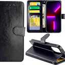 WIKUNA Case for iPhone 13/13 Mini/13 Pro/13 Pro Max, Flip Wallet Leather Case with Card Slot with Shockproof TPU Shell Kickstand Magnetic Closure (Color : Preto, Size : 13pro max 6.7")