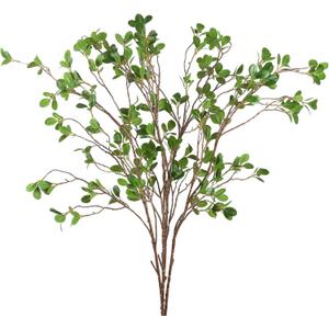 EDIMENS 4 Packs 41.7 Inch Artificial Ficus Branches Faux Stems Eucalyptus Branches Faux Leaf Spray Green Ficus Twig Stems Greenery Stems Faux Branches for Vase Filler Home Office Wedding Decoration