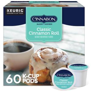 Cinnabon Classic Cinnamon Roll Coffee, 60ct (EXP 06/29/28)