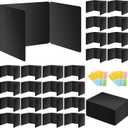 24 Pack Black Desk Dividers for Students, Privacy Shields Folder for Students, Durable & Waterproof Plastic Study Board, Classroom Teacher Supplies Test Divider, Includes 40pcs Extra Labels