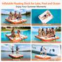 VOFiTNY Inflatable Floating Dock, Swim Platform Floating Dock for Lakes, Lake Floats for Adults, Island Raft Mat for Lake Beach Ocean, Non-Slip Surface