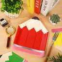 3 x 96Pcs Back to School Pencil Paper Plates and Napkins 4 Colors Pencil Shaped Tableware Set for First Day of School Graduation Kindergarten Party Supplies, Serves 48