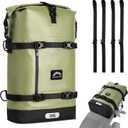 Motorcycle Saddle Bag, 30L Waterproof Motorcycle Tail Bag, 2 Size and 3 Color Options Travel Bag, PVC Bag, Rear Seat Bag, Field Green GT-30GN