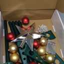 Joiedomi 5 FT Pop Up Christmas Green Tree with Lights, Collapsible Tinsel Christmas Tree Decorations with 50 Multicolor LED Lights and Ball Ornaments for Home Holiday Party Indoor Decor Green Trees