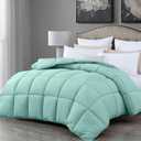 Chezmoi Collection All Season Oversized King Size Down Alternative Comforter - Plush Microfiber Fill - Box Stitch Quilted - Duvet Insert with Corner Tabs (Oversized King, Aqua)