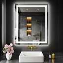 LOAAO 20"X28" LED Bathroom Mirror with Lights, UL Listed | Anti-Fog, Dimmable, 3 Color Temperature, Backlit + Front Lit, Memory Function, Tempered Glass