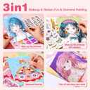 Art Craft Activity for Kids, Paper Craft Kits - Paper Makeup DIY Girls Toy Kit with Diamond Painting & Princess Dress Up Set, Christmas Gifts Ideal Birthday Party Gift for Girls Ages 4 5 6 7 8+