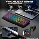 Wireless Keyboard and Mouse Combo, 9 Backlit Effects, 4000mAh Rechargeable Backlit Keyboard with Wrist Rest, 6 Button Mouse, 2.4G Full Size Quiet Keyboard Set for Computer, PC, Laptop, Mac, Windows