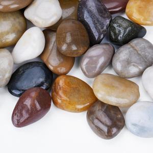 Pulovin 15 lbs River Rocks for Plants, 1-1/2 inch Decorative Garden Rocks Outdoor Landscaping, Large Polished Natural Stone for Walkways, Yard, Vases, Crafts (Mixed Color)