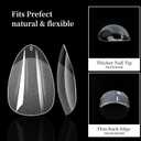 600Pcs Almond Soft Gel Nail Tips, Almond Short Nails, 12 Sizes Half Matte Full Cover Acrylic Fake Nails Clear False Nail Extension for Beginner and Professional Home Salon DIY