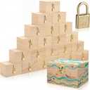 CroBlissful 36 Set 4.7x3.2x3.2'' Unfinished Wood Box with Lock, Classic