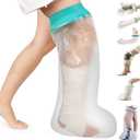 CIVJET Cast Covers for Shower Leg, Waterproof Cast Cover for Showering/Swimming, Cast Protector for Shower Leg Adult, Water Proof Shower Boots for Foot after Surgery, Knee, Ankle, Boot (Diameter-7.9")