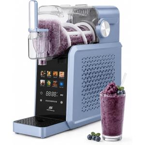 Slushie Machine, 88oz Slushie Maker with Adjustable Temperature, LED Display, Auto-Clean, 7-in-1 Frozen Drink Maker for Ice Cream, Frappés, Milkshakes, and Frozen Margaritas-blue