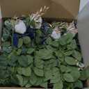 Wedding Aisle Decorations for Wedding Ceremony Set of 10 Pew Flowers for Church Chair Decorations Party Decor with Artificial Flowers Eucalyptus and Ribbons Blue