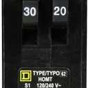 Square D - HOMT3020CP Homeline 1-30-Amp 1-20-Amp Single-Pole Tandem Circuit Breaker