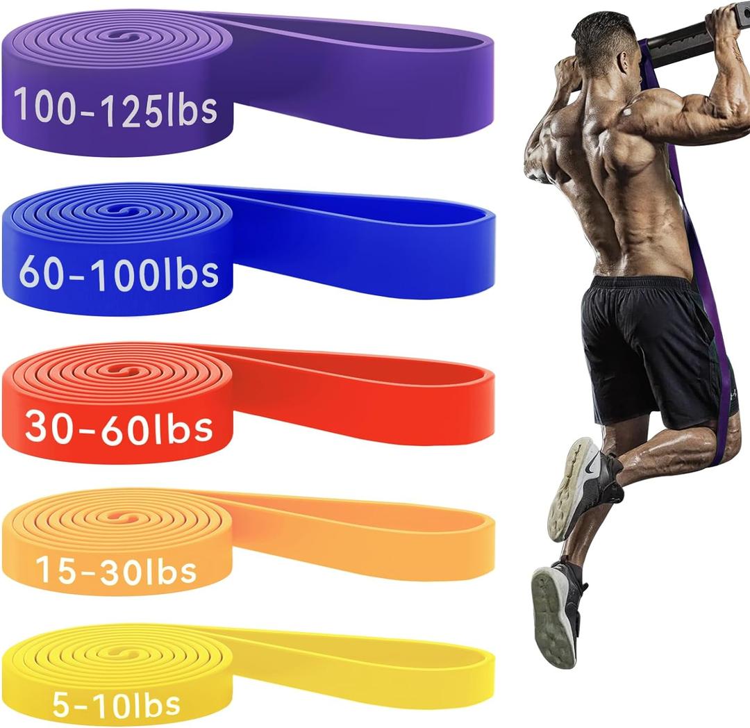 HAPBEAR Pull Up Assistance Bands - Pull Up Bands - Resistance Bands - Exercise Bands Resistance Bands Set - Workout Bands for Working Out, Stretching, Muscle Training (Colorful (5-125LBS))