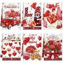 Breling Set of 6 Pink Bow Towels Vintage Pink Dish Towel Bathroom Decorative Rustic Cloths Tea Towels for Kitchen Bathroom Home Cooking Housewarming Valentines Gifts, 14 x 21 Inch