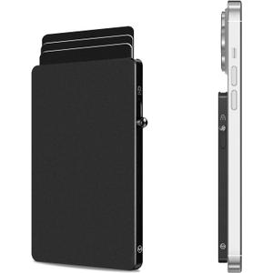 MPVWALT Magnetic Card Holder Wallet for Magsafe Wallet, Adhesive Card Holders, Credit Card Wallets for Phone,Pop Up Wallet, Metal Wallet Card Holder Compatible with iPhone 16/15/14/13 Series Black