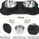 AsFrost Dog Food Bowls Stainless Steel Pet Bowls & Dog Water Bowls No Spill Non Skid, Feeding Bowls with Dog Bowls Silicone Mat for Small Medium Large Size Dogs, Cat Pet Dog Dishes Set, Black, 3 Cup