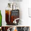 1 Gallon Cold Brew Coffee Maker Heavy Duty Glass Iced Coffee Maker with Stainless Steel Filter, 128oz Mason Jar Cold Brew Pitcher with Spigot Perfect for Iced Coffee, Cold Brew, and Iced Tea Brewing