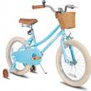JOYSTAR Girls Bike for 2-12 Years Old Toddlers and Kids, 12" 14" 16" 18 20" Retro Style Kids Bike with Training Wheels, 18 20 Inch Children Bicycle with Kickstand