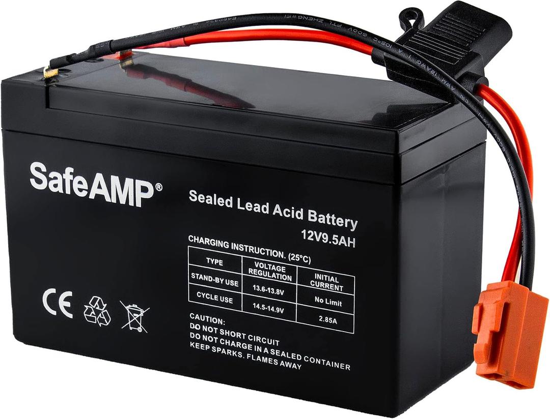 SafeAMP Replacement Battery for 12-Volt Ride On Vehicle with red 2 pins Connector