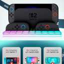 4 x SUPCASE for Nintendo Switch 2 Joy Con Controllers Charger, [9 Game Card Storage] [Ambient Lighting] All-in-one Organization Accessories for Switch 2, Heat Dissipation Slot for Dock with USB Cable