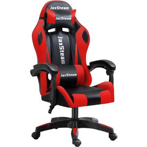 Gaming Chair Office Chair High Back Computer Leather Desk Chair Racing with Swivel with Headrest and Lumbar, (Black and Red, 06)