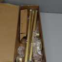 Zeerobee Curtain Rods for Windows 32 to 168, Gold Curtain Rod, Adjustable 1 Inch Heavy Duty Outdoor/Indoor Modern Drapery Pole, 32"-168"