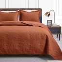 Love's cabin Quilts for Queen Bed Umber Bedspreads - Soft Bed Summer Lightweight Bedspread Comforter - Modern Style Coin Pattern Coverlet for All Season - 3 Pieces (1 Quilt, 2 Pillow Shams), Full/Queen
