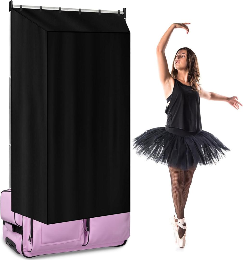 RunNico Three Sides Privacy Curtain for Dance Bag, Portable Dancer Changing Curtain with Storage Bag, Backstage Privacy Changing Room for Training Competition Outdoor Camping (Dance Bag Not Included)