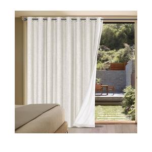 H.VERSAILTEX Linen Blackout Curtains Durable Thick Textured Linen Look 100% Blackout Patio Door Curtain, Anti Rust Grommet Extra Wide Sliding Glass Door Curtains, W100 x L84 inch- Ivory