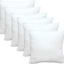 Luxury Throw Pillow Inserts, Pack of 6, 18 x 18 inches Hypoallergenic Ultra Soft White Polyester Microfiber Durable Couch Cushion Fillers