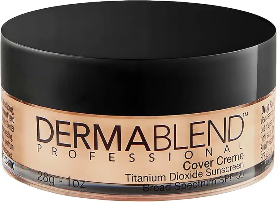 Dermablend Cover Crème Full Coverage Foundation Makeup, Hydrating Cream Concealer for Dark Circles and Blemishes, Maximum Coverage with Mineral Sunscreen SPF 30, 1 OZ